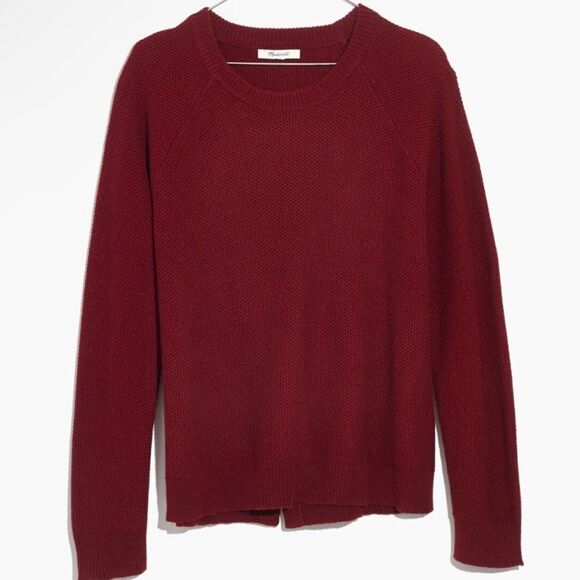 Madewell Province Cross Back Knit Pullover Sz Small Burnished Mahogany Rust Fall - Picture 1 of 9